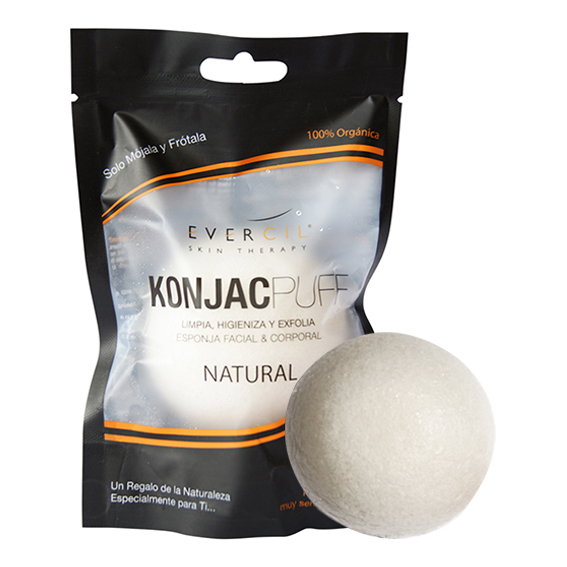 Esponja konjac, facial, natural