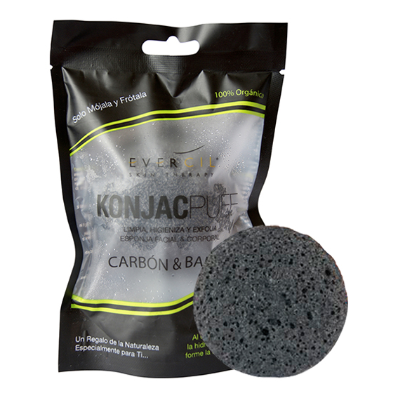 Esponja konjac, facial, carbón y bambú