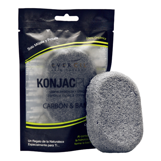 [FP0024] Esponja konjac, corporal, carbón y bambú